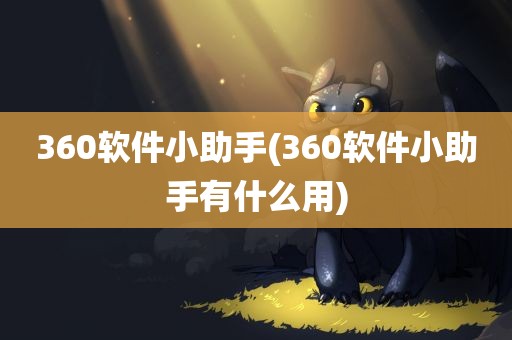 360软件小助手(360软件小助手有什么用)