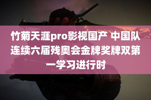 竹菊天涯pro影视国产 中国队连续六届残奥会金牌奖牌双第一学习进行时