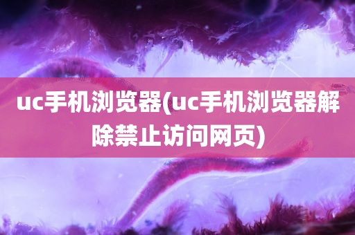 uc手机浏览器(uc手机浏览器解除禁止访问网页)