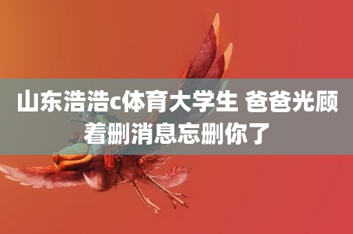 山东浩浩c体育大学生 爸爸光顾着删消息忘删你了