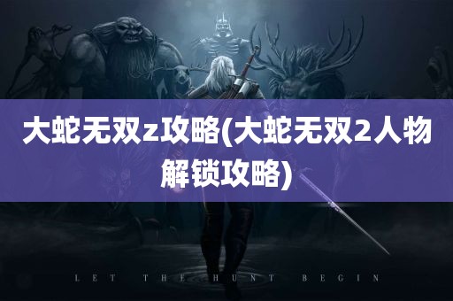 大蛇无双z攻略(大蛇无双2人物解锁攻略)