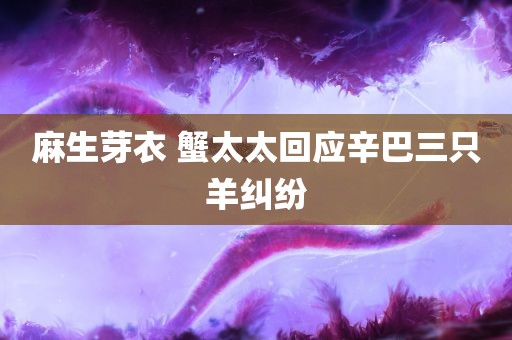 麻生芽衣 蟹太太回应辛巴三只羊纠纷