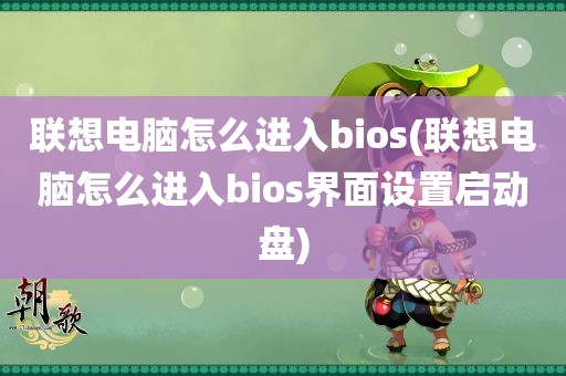 联想电脑怎么进入bios(联想电脑怎么进入bios界面设置启动盘)