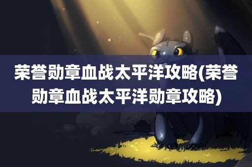 荣誉勋章血战太平洋攻略(荣誉勋章血战太平洋勋章攻略)