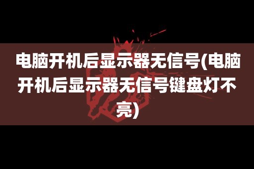 电脑开机后显示器无信号(电脑开机后显示器无信号键盘灯不亮)