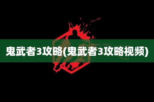 鬼武者3攻略(鬼武者3攻略视频)