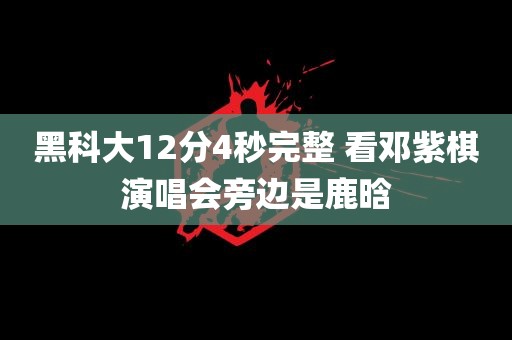 黑科大12分4秒完整 看邓紫棋演唱会旁边是鹿晗