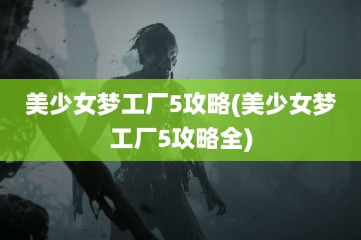 美少女梦工厂5攻略(美少女梦工厂5攻略全)