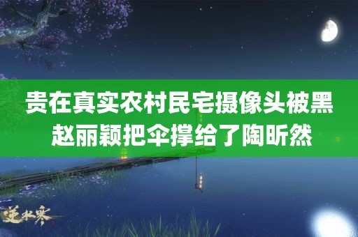 贵在真实农村民宅摄像头被黑 赵丽颖把伞撑给了陶昕然