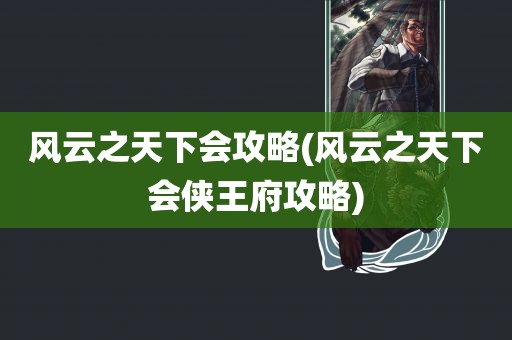 风云之天下会攻略(风云之天下会侠王府攻略)