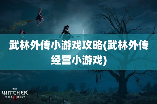 武林外传小游戏攻略(武林外传经营小游戏)