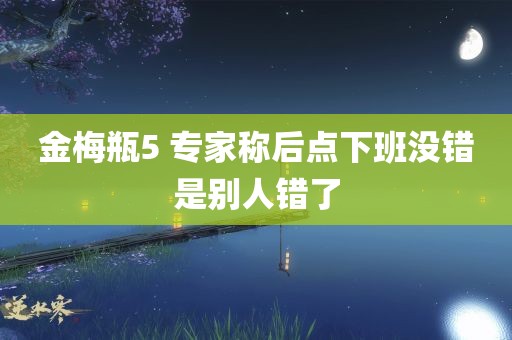 金梅瓶5 专家称后点下班没错是别人错了