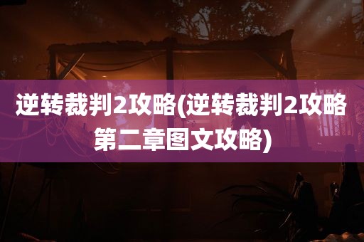 逆转裁判2攻略(逆转裁判2攻略第二章图文攻略)