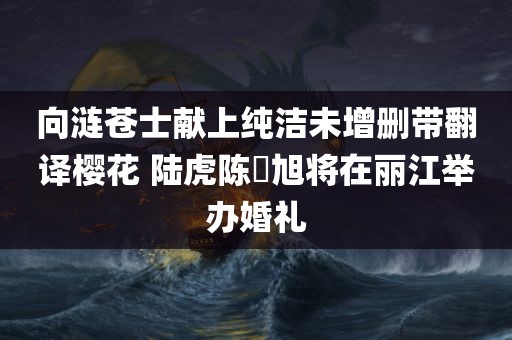 向涟苍士献上纯洁未增删带翻译樱花 陆虎陈曌旭将在丽江举办婚礼