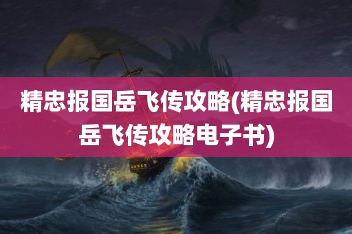 精忠报国岳飞传攻略(精忠报国岳飞传攻略电子书)