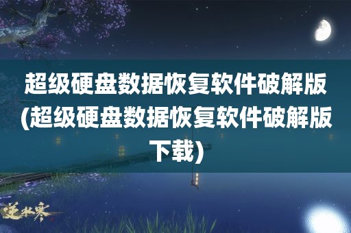 超级硬盘数据恢复软件破解版(超级硬盘数据恢复软件破解版下载)