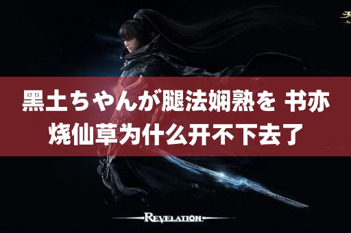 黑土ちやんが腿法娴熟を 书亦烧仙草为什么开不下去了