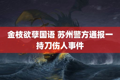 金枝欲孽国语 苏州警方通报一持刀伤人事件