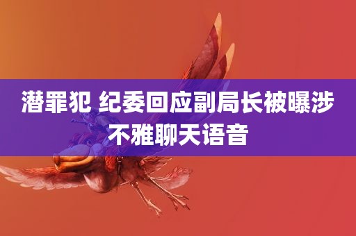 潜罪犯 纪委回应副局长被曝涉不雅聊天语音