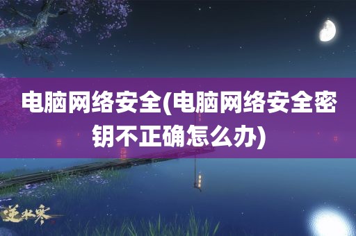 电脑网络安全(电脑网络安全密钥不正确怎么办)