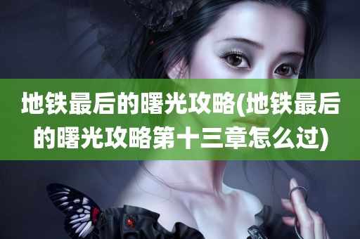 地铁最后的曙光攻略(地铁最后的曙光攻略第十三章怎么过)