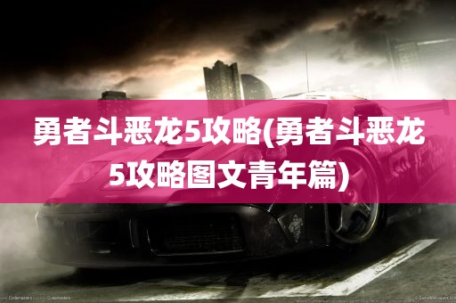 勇者斗恶龙5攻略(勇者斗恶龙5攻略图文青年篇)