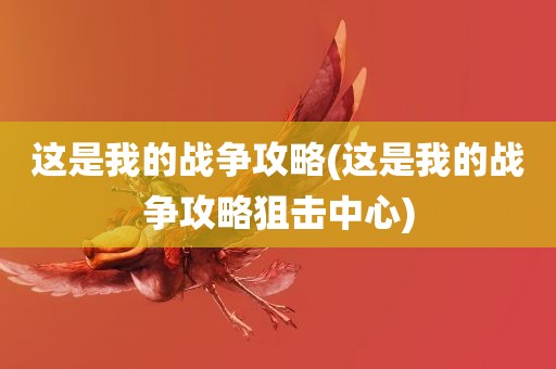 这是我的战争攻略(这是我的战争攻略狙击中心)