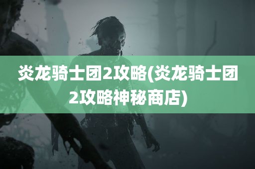 炎龙骑士团2攻略(炎龙骑士团2攻略神秘商店)