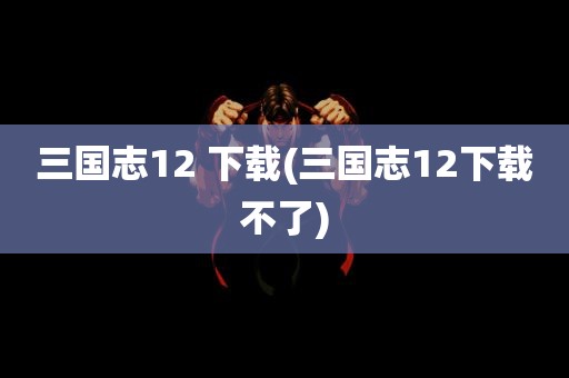 三国志12 下载(三国志12下载不了)