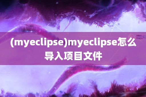 (myeclipse)myeclipse怎么导入项目文件