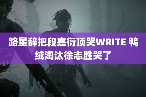 路星辞把段嘉衍顶哭WRITE 鸭绒淘汰徐志胜哭了