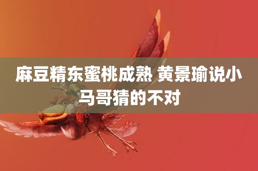 麻豆精东蜜桃成熟 黄景瑜说小马哥猜的不对