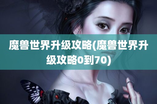 魔兽世界升级攻略(魔兽世界升级攻略0到70)