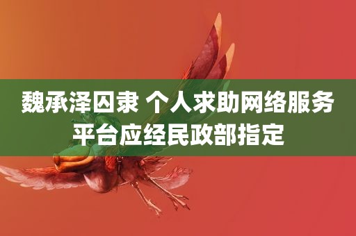 魏承泽囚隶 个人求助网络服务平台应经民政部指定