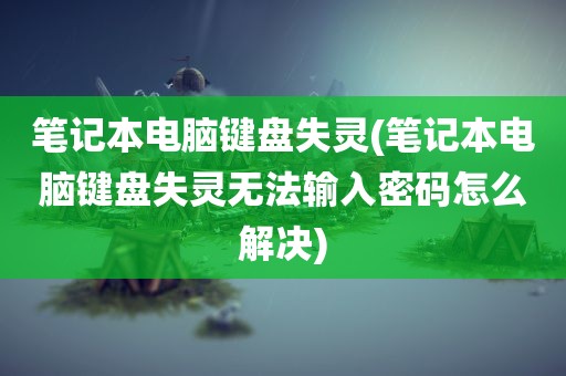 笔记本电脑键盘失灵(笔记本电脑键盘失灵无法输入密码怎么解决)