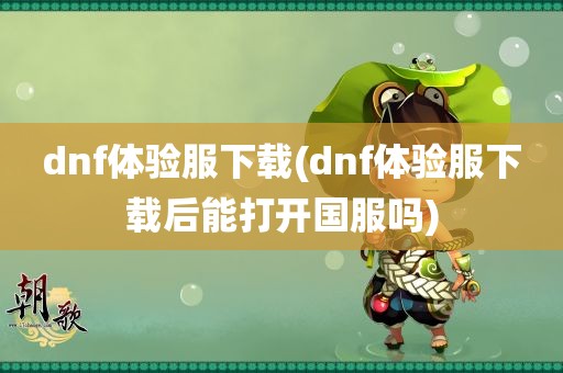 dnf体验服下载(dnf体验服下载后能打开国服吗)