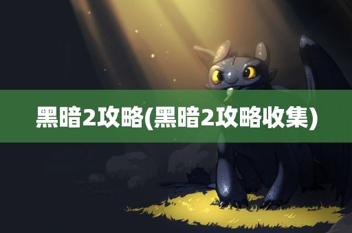 黑暗2攻略(黑暗2攻略收集)