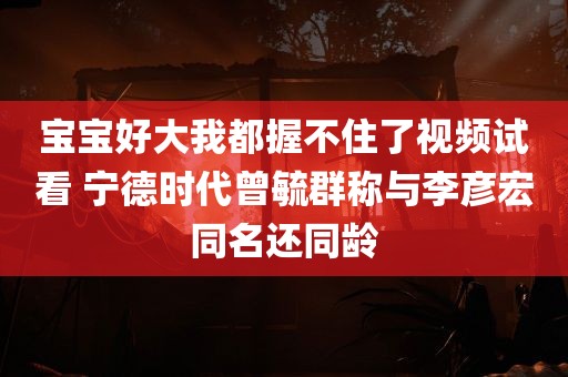 宝宝好大我都握不住了视频试看 宁德时代曾毓群称与李彦宏同名还同龄