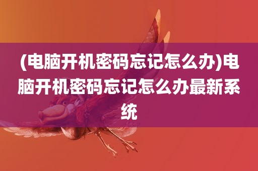 (电脑开机密码忘记怎么办)电脑开机密码忘记怎么办最新系统