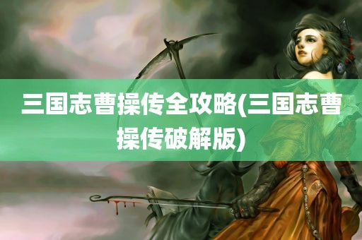 三国志曹操传全攻略(三国志曹操传破解版)