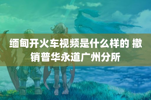 缅甸开火车视频是什么样的 撤销普华永道广州分所