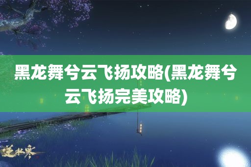 黑龙舞兮云飞扬攻略(黑龙舞兮云飞扬完美攻略)