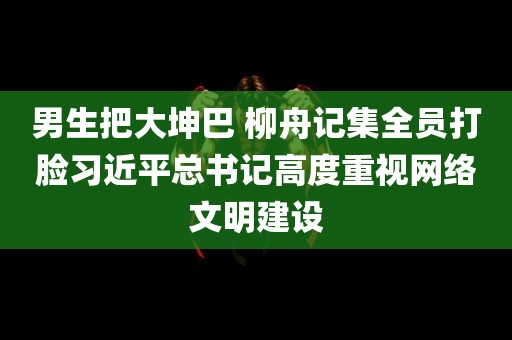 男生把大坤巴 柳舟记集全员打脸习近平总书记高度重视网络文明建设