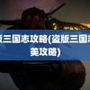 盗版三国志攻略(盗版三国志完美攻略)