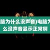 (电脑为什么没声音)电脑为什么没声音显示正常啊