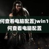 (如何查看电脑配置)win10如何查看电脑配置