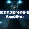 神都夜行录攻略(神都夜行录攻略app叫什么)