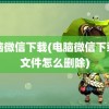 电脑微信下载(电脑微信下载的文件怎么删除)