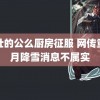 强壮的公么厨房征服 网传重庆月降雪消息不属实