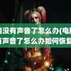 电脑没有声音了怎么办(电脑没有声音了怎么办如何恢复)